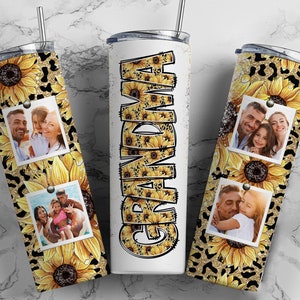 GRANDMA Tumbler Wrap PNG Sonnenblume Gepard Druck für Fotos Tumbler Design Fügen Sie Bilder Nahtlos Land Sublimation Designs Downloads 20 Unze