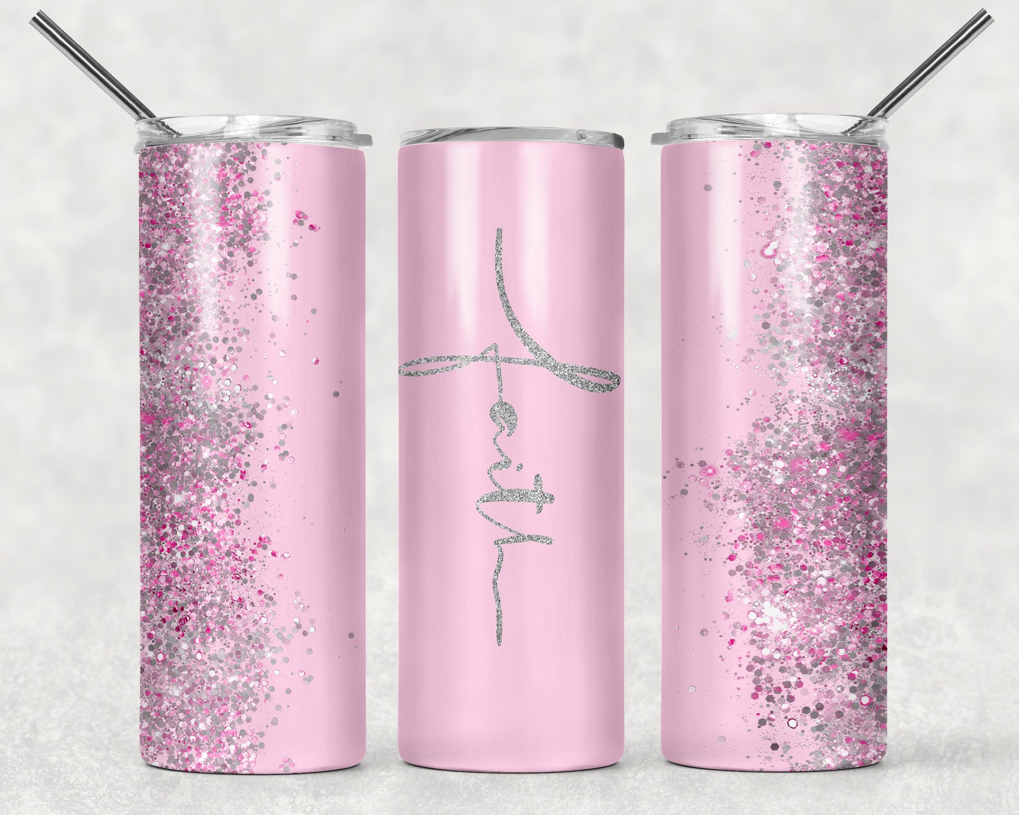 Pink Faith Jesus Glitter Sublimation Designs Downloads Etsy
