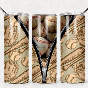 SEAMLESS Baseball Zipper Sports Men Sublimation Designs Downloads - Skinny Tumbler Template 20oz Design - PNG Commercial Use 2021