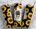 Mom Life Black Sunflowers Mom Bun Hair Funny Seamless Sublimation Designs Downloads - Skinny Tumbler 20oz Design - PNG 2021 