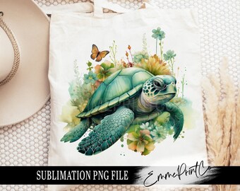 Sea Turtle Sublimation Design PNG - Tshirt Mugs Tumbler Sublimation - PNG - EmmePrintco