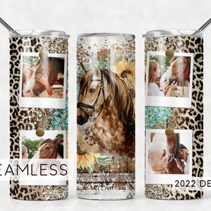 Horse Lover Photo Seamless Tumbler Design for Pictures Cheetah Print Sublimation Designs Downloads - Skinny 20oz - PNG 2022