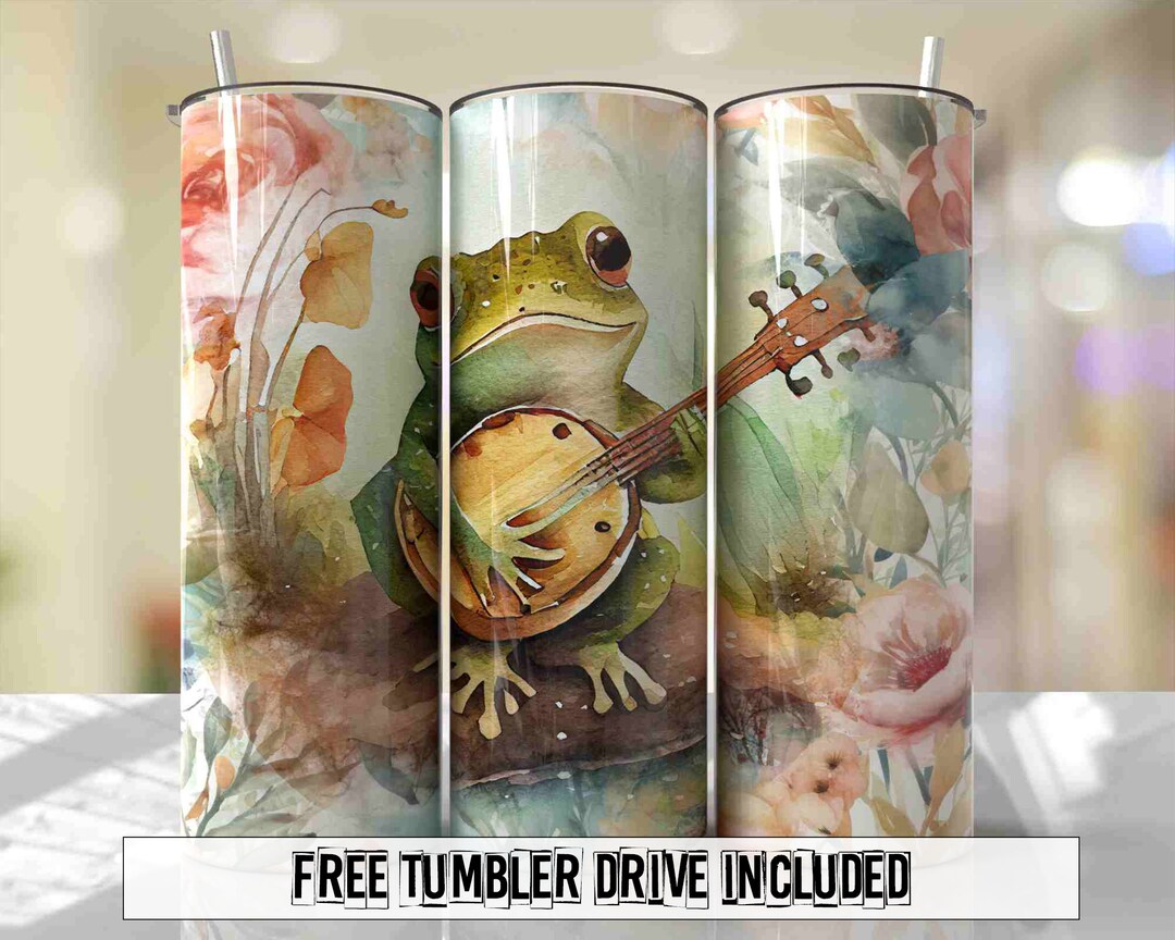 Frog Tumbler Wrap Watercolor Seamless Tumbler Wrap Seamless Sublimation ...