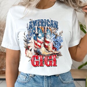 American GIGI 4 juillet Sublimation Designs - Sublimation de tasses de tshirt patriotique rouge blanc bleu - PNG - EmmePrintco