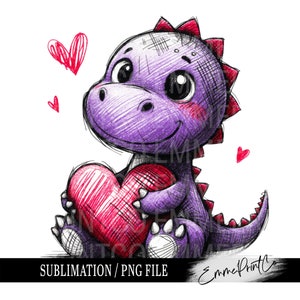 Dinosaur Boys - Valentine&#39;s Day - Sublimation Design Download PNG - DTF Digital File Download - Shirts Mugs Tumblers EmmePrintCo