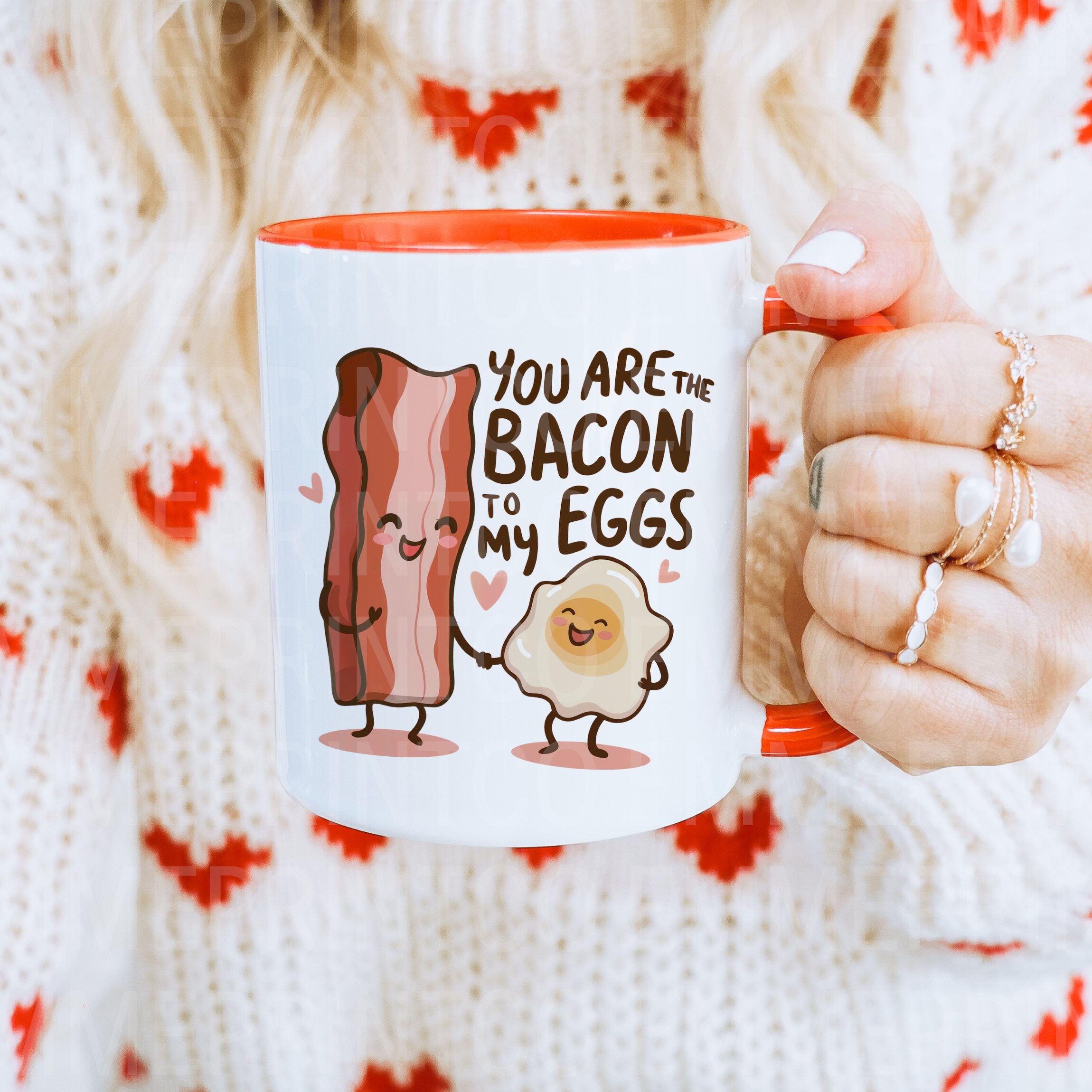Cute Quotes - Sublimation Design - Valentines Day Bacon And Eggs Quote Sublimation Design Tshirt Mugs - PNG - EmmePrintco