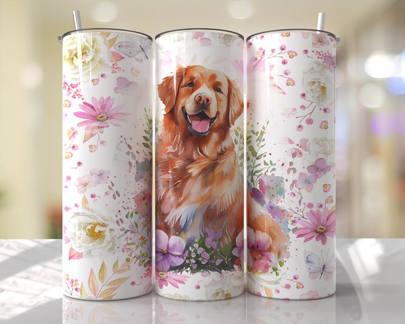 Red Golden Retriever Dog Mom Tumbler Wrap PNG Tumbler Design - Etsy