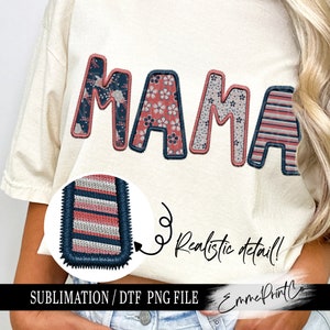 Ricamo finto corallo blu - Mamma - Download di design a sublimazione PNG - Download DTF - Magliette EmmePrintCo