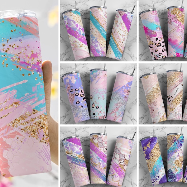 Tumbler Wrap Bundle Bright Abstract Milkyway PNG Seamless Tumbler Drive Designs Sublimation Designs Downloads - Skinny 20oz Wrap - PNG