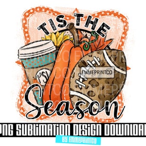 Football Fall Cheetah Print Pumpkin Sublimation Design Downloads for T Shirts Mugs Tumblers - PNG File  - DTF
