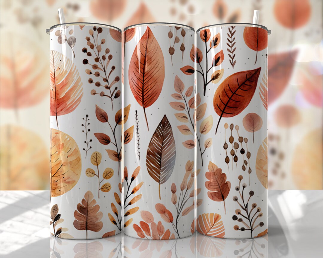 Fall - Leaves - 20oz Skinny Seamless Tumbler Wrap PNG - Sublimation ...