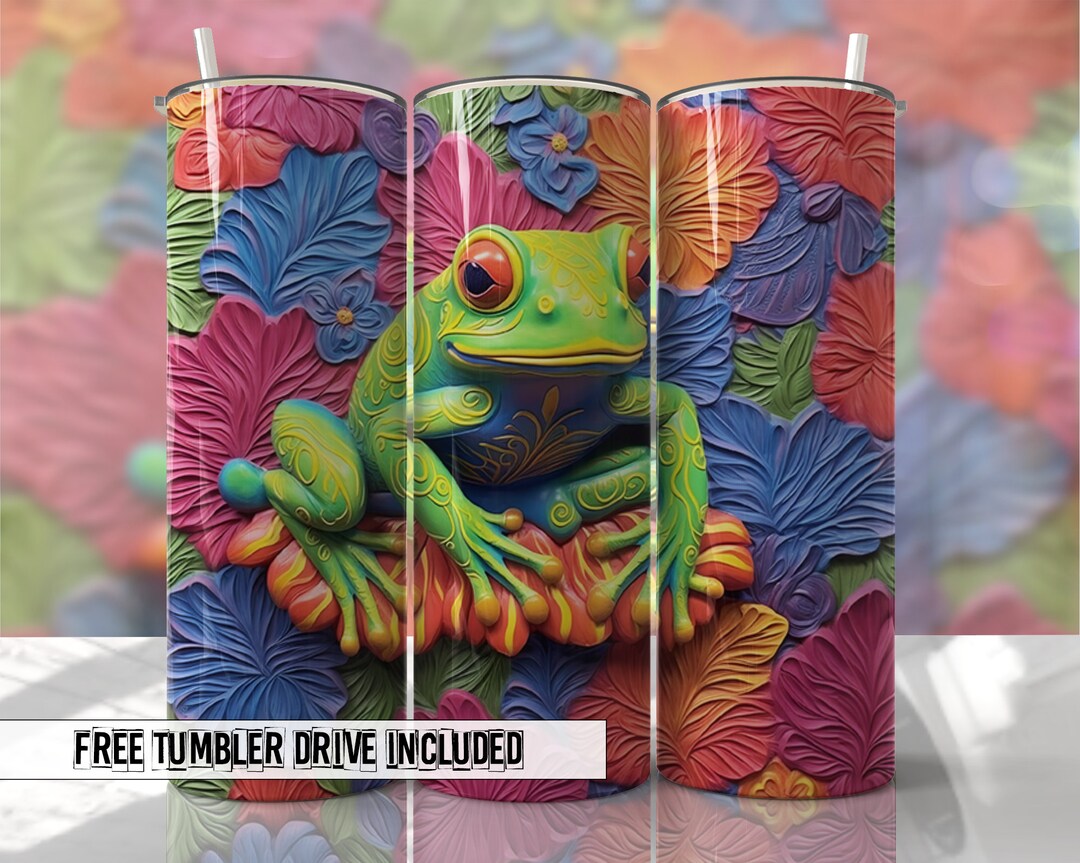 3D Tumbler Wrap Frog, Animal Tumbler Wraps Seamless Sublimation Designs ...