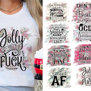 Lustiges Weihnachtssublimations-Bündel PNG T-Shirt-Stick Designs Sublimationsdesigns Downloads - Erwachsenen Cuss - PNG