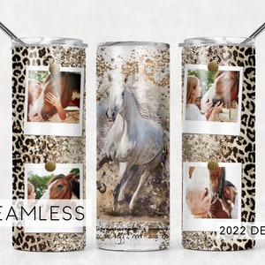 Horse Lover Photo Seamless Tumbler Design for Pictures Cheetah Print Sublimation Designs Downloads - Skinny 20oz - PNG 2022