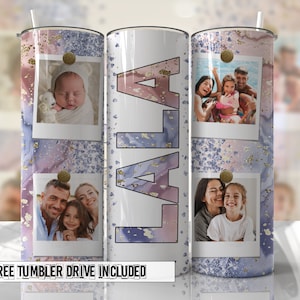 LALA Add Photo Milkyway Tumbler Wrap Sublimation Tumbler Designs Seamless Downloads - Skinny Tumbler 20oz Design - PNG