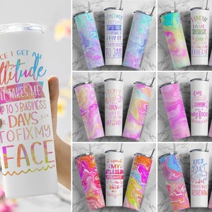 Grappige beker wrap bundel sarcastische PNG naadloze Tumbler Drive ontwerpen sublimatie ontwerpen downloads - magere 20oz wrap - png