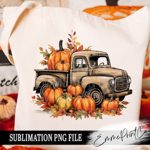 Thanksgiving Truck Sublimation Design PNG - Fall Tshirt Mugs Tumbler Sublimation - PNG - EmmePrintco