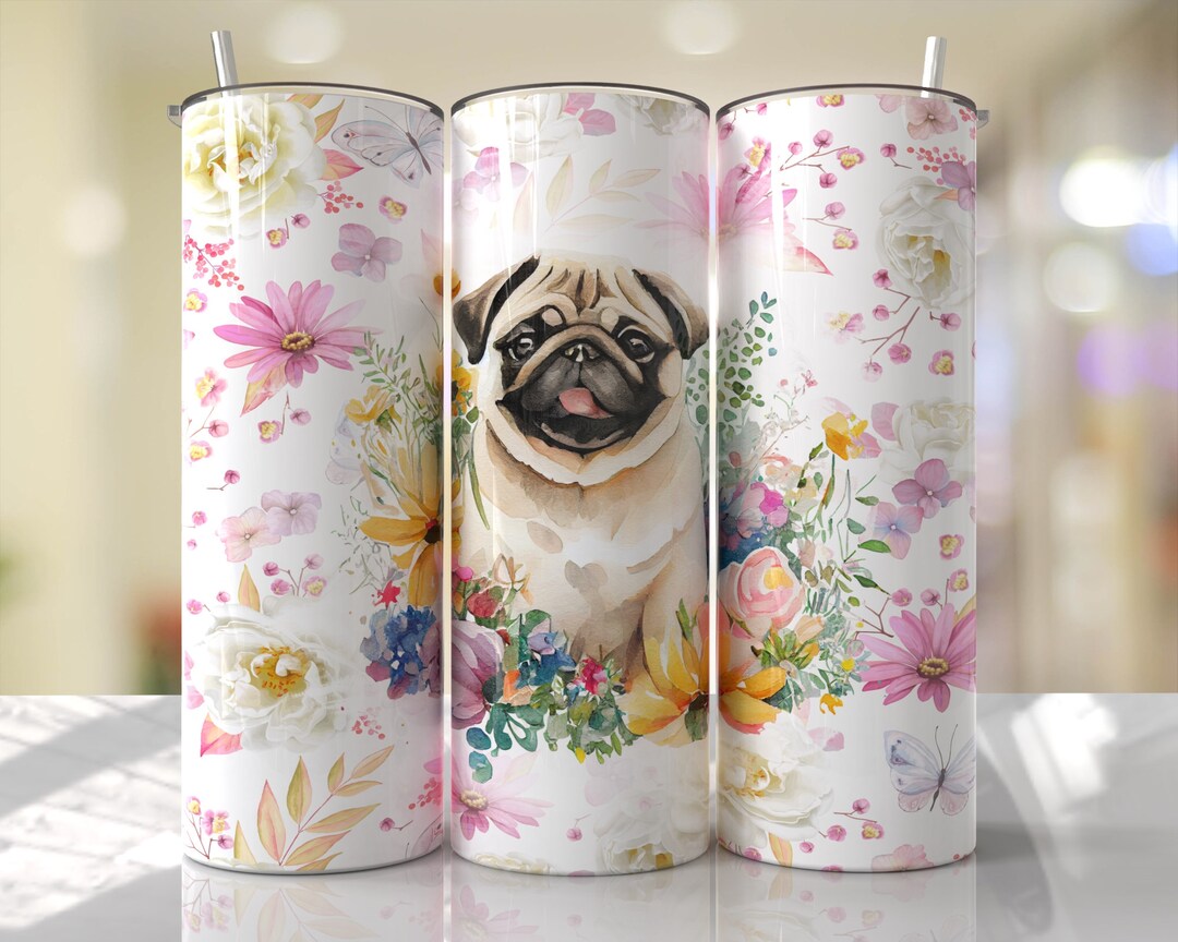 Pug Dog Mom Tumbler Wrap PNG Tumbler Design Sublimation Designs ...