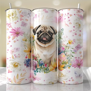 Pug Dog Mom Tumbler Wrap PNG Tumbler Design Sublimation Designs Downloads - Skinny 20oz - PNG - 2023
