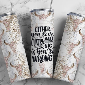 Citation de musique country pour verre à emballage PNG, téléchargements de motifs pour sublimation transparente - Skinny 20 oz - PNG 2022