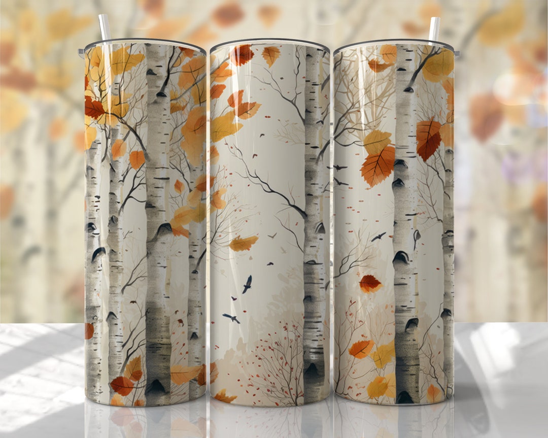 Fall Trees Tumbler Wrap PNG Seamless Sublimation Designs Downloads ...