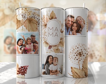 Mama Photo Tumbler Wrap – Mother's Day Gift, 20oz Skinny Tumbler (PNG)