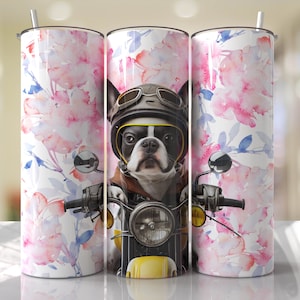 Gobelet floral bouledogue français drôle Wrap PNG Gobelet design sublimation téléchargements - Maigre 20 oz - PNG - 2023