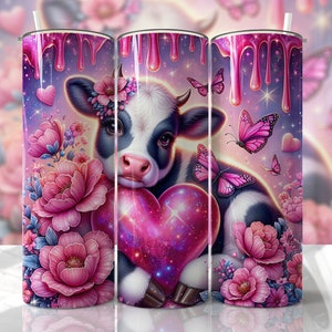 VALENTINE&#39;S DAY Tumbler Wrap - Cute - 20oz Skinny Seamless Tumbler Wrap PNG - Sublimation Tumbler Template - EmmePrintCo