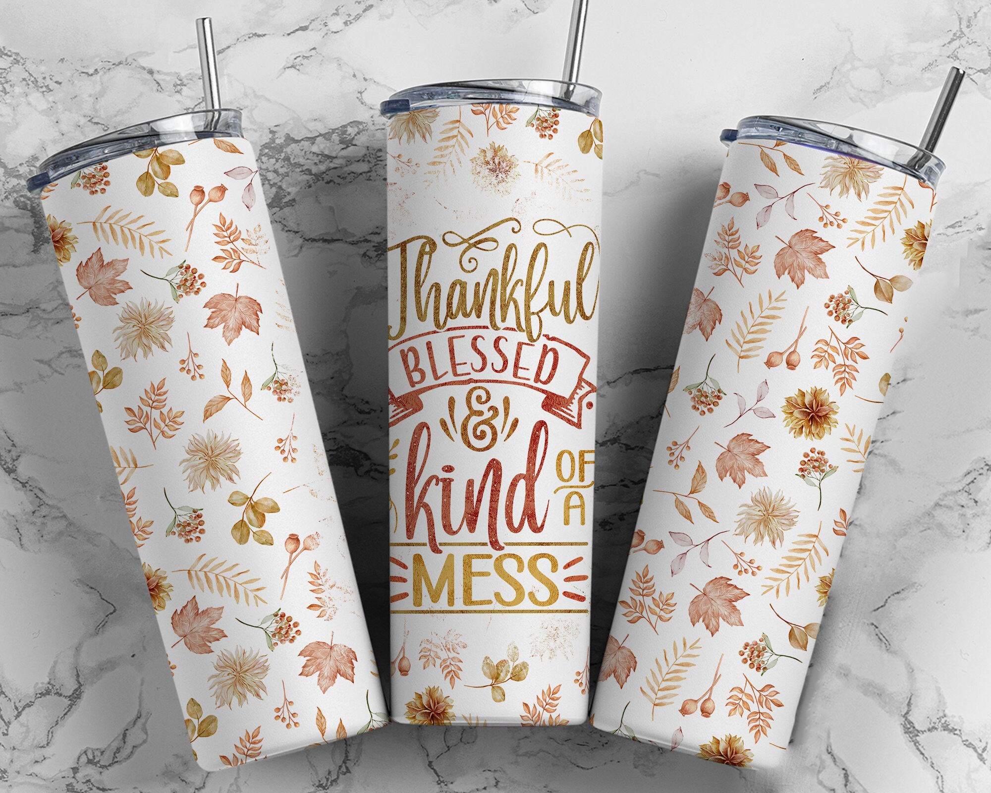 Funny Fall Tumbler Wrap Bundle Floral PNG Seamless Tumbler Drive ...