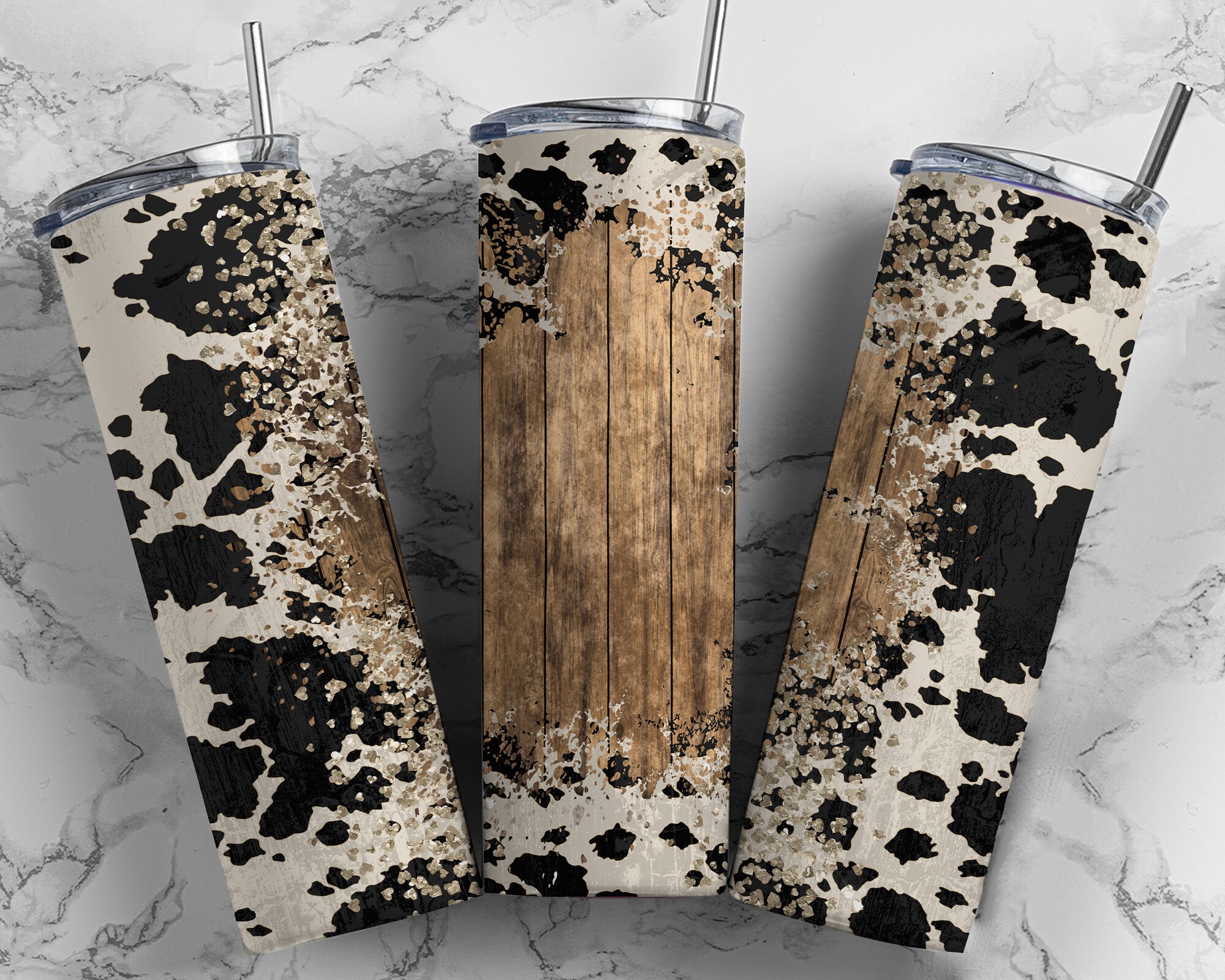 Cowhide Western Tumbler Wrap Cowgirl Bull Add Your Own Text - Etsy