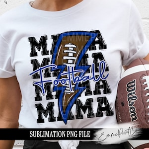 Blue Football MAMA Sublimation Design PNG - Tshirt Mugs Tumbler Sublimation - PNG - EmmePrintco