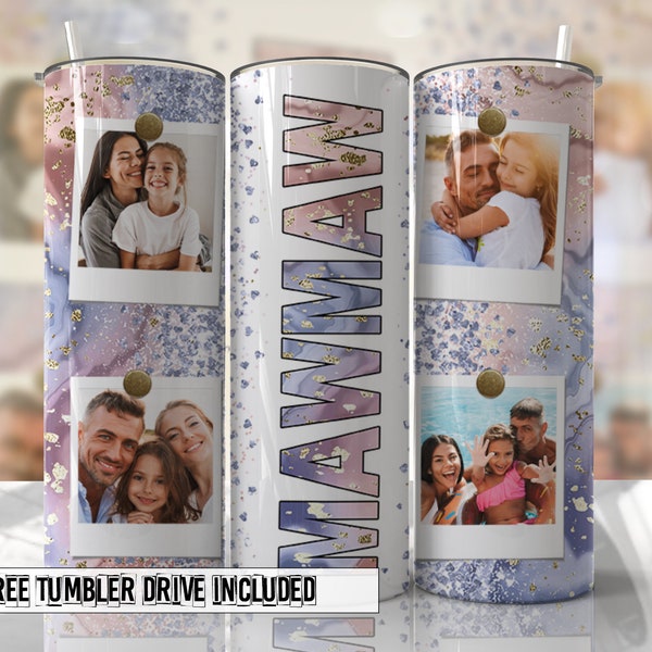 MAWMAW Add Photo Milkyway Tumbler Wrap Sublimation Tumbler Designs Seamless Downloads - Skinny Tumbler 20oz Design - PNG