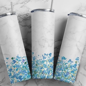 Blue Glitter Confetti Tumbler Wrap PNG Seamless Tumbler Design Background Sublimation Designs Downloads - Skinny 20oz Wrap - PNG 2022