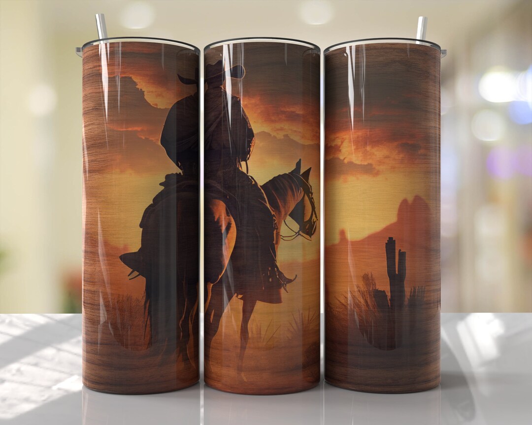Cowboy Tumbler Wrap PNG Tumbler Design Sublimation Designs Downloads ...