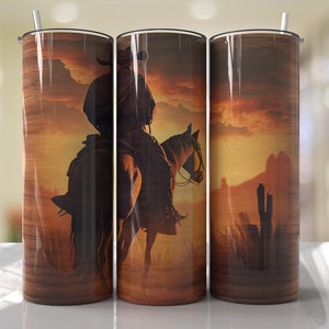 Cowboy Tumbler Wrap PNG Tumbler Design Sublimation Designs Downloads - Skinny 20oz - PNG - 2023