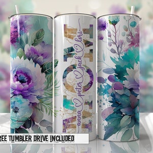 Purple Knockout Mom Wrap Purple Aqua MOM Split add Kids Names Sublimation Designs Seamless Downloads - Skinny Tumbler 20oz Design - PNG