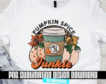 Pumpkin Spice Junkie Funny Fall Cheetah Print Pumpkin Sublimation Design Downloads for T Shirts Mugs Tumblers - PNG File  - DTF