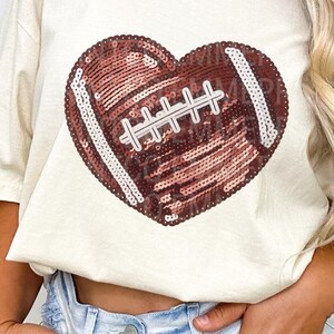 Football Sequins Faux Embroidery Sequins Glitter Sublimation Design Download PNG - Realistic Sequins DTF File  Download - Shirts