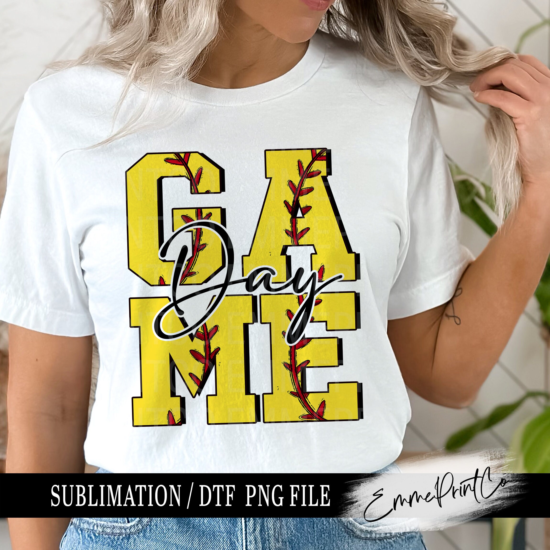 Softball - Game Day - Sublimation Design Download PNG - DTF Digital File Download - Shirts Mugs Tumblers EmmePrintCo