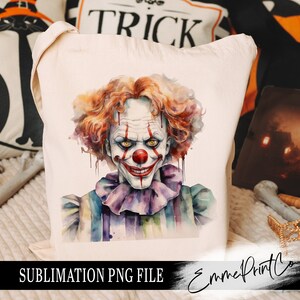 Diseño de sublimación de payaso espeluznante PNG - Sublimación de camisetas, tazas y vasos de Halloween - PNG - EmmePrintco