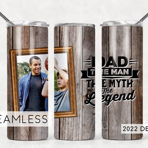 Wood Dad Funny Fathers Day Man Myth Legend Photo Tumbler Seamless for Picture Sublimation Designs Downloads - Skinny 20oz - PNG 2022