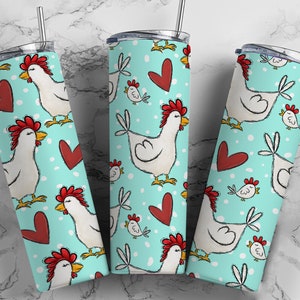 Huhn Tumbler Wrap PNG Sublimation Designs Downloads Nahtlos - Skinny 20oz - PNG 2022