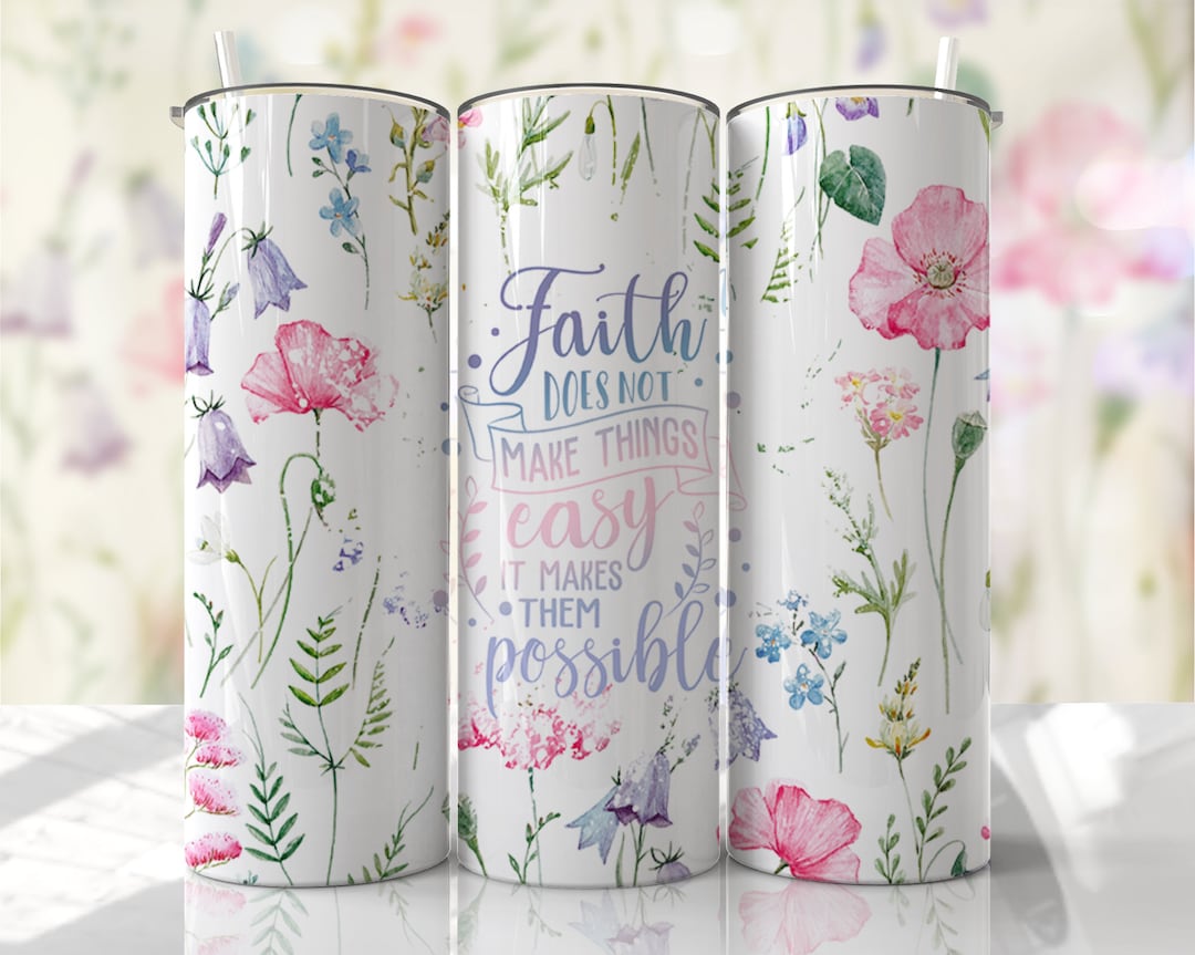 Religious Sublimation Tumbler, Bible Verse 20oz Skinny Tumbler with Li –  Edible Prints On Cake (EPoC)