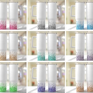 9 X Glitter Bottoms for 40oz Tumblers - Tumbler Wrap Sublimation Quencher Handle Tumbler Bundle