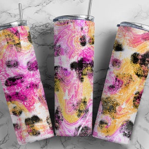 Pink Western Tumbler Wrap Cow Print Background Seamless Country Sublimation Designs Downloads - Skinny 20oz - PNG 2022