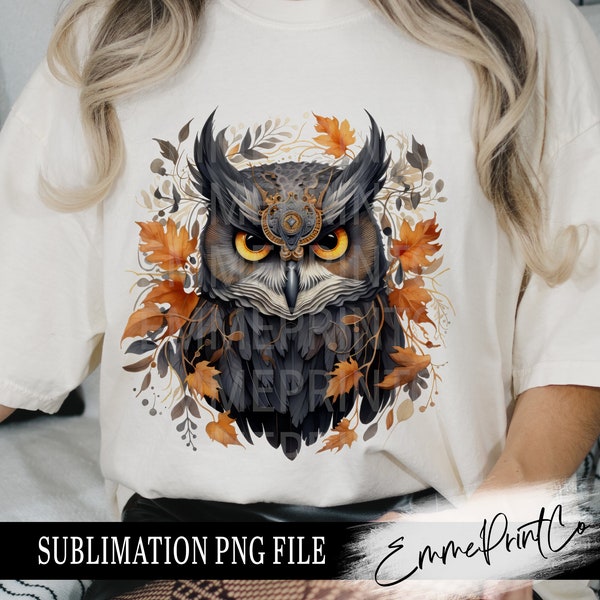 Halloween Owl Sublimation Design PNG - Halloween Tshirt Mugs Tumbler Sublimation - PNG - EmmePrintco