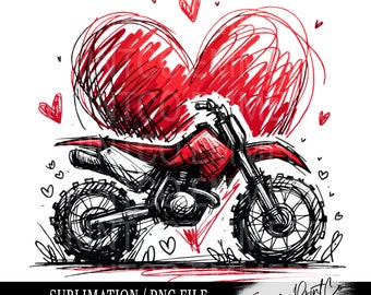 Saint-Valentin - moto pour garçons - Sublimation Design Download PNG - DTF Digital File Download - Chemises Mugs Tumblers EmmePrintCo