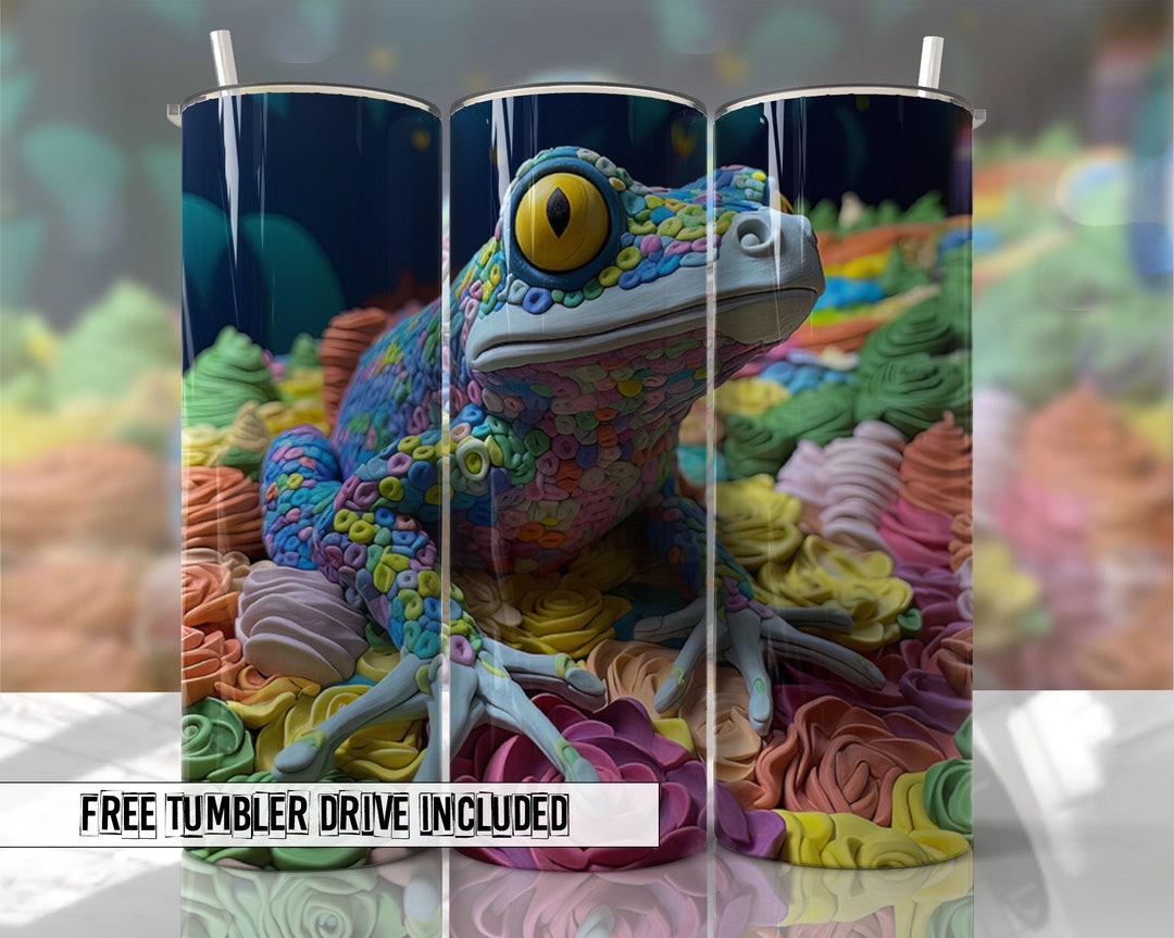 3D Tumbler Wrap Frog Seamless Wrap Sublimation Designs - Skinny Tumbler ...