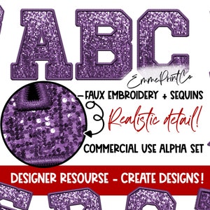 Purple Small Mixed Print & Script Glitter Letter Stickers - (228 pcs) –