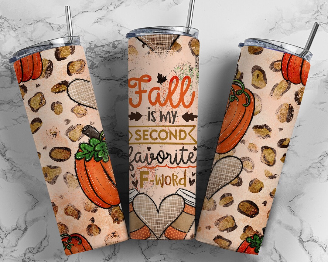 Funny F-word Fall Tumbler Wrap PNG Floral Seamless Sublimation Designs ...